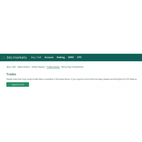 BTCMarkets CSV Button BTCMarkets CSV Button