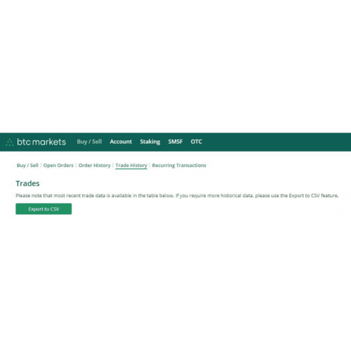 BTCMarkets CSV Button