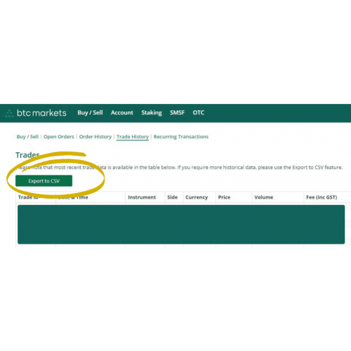 BTCMarkets CSV Download 2